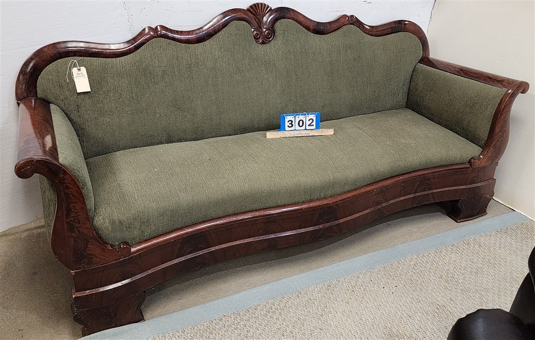 Empire Mahog Sofa 37" H x 6'9" W x 21 1/2" D (1 of 2)