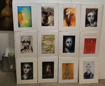 Lot 22 Matted Paintings, Acrylics + Prints By Marilyn Kalish