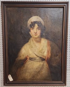 Framed O/C Portrait Of A Girl 40" X 30" w/Frame 44" X 34" Sgnd Bartini