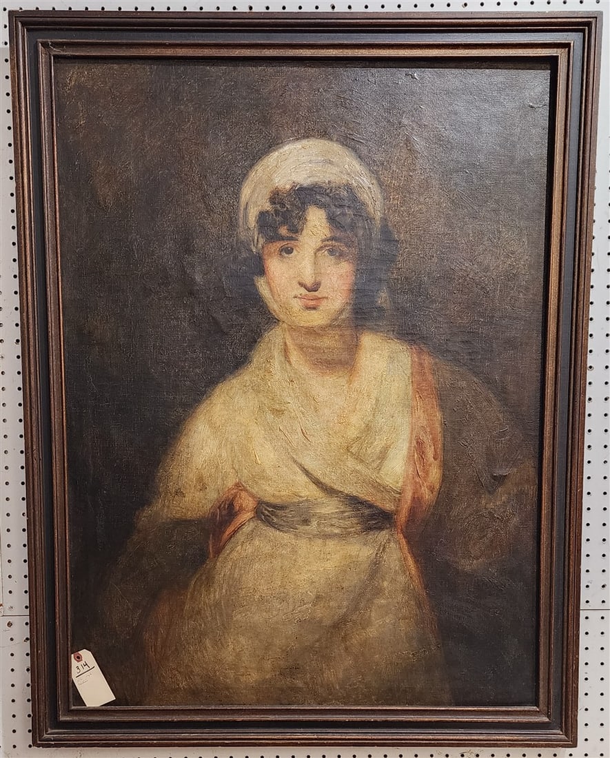 Framed O/C Portrait Of A Girl 40" X 30" w/Frame 44" X 34" Sgnd Bartini (1 of 2)