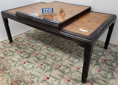 Burl Walnut Dining Table 30" H X 45 1/2" WX 75" L w/2- 18" Leaves