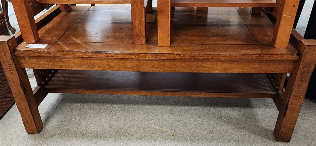 Mission Style Oak Coffee Table 17" X 45" W X 17 1/2" D (1 of 2)