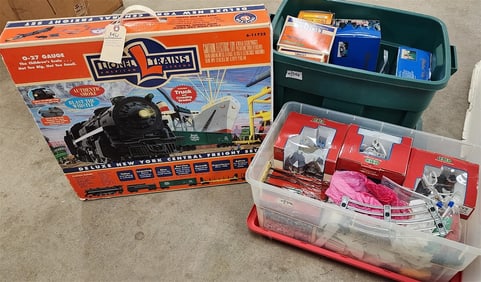 Bx'd Lionel O-27 Gauge Set, Track, 2 Tubes Bx'd Heartland Valley Village + Lennox Village Coll.