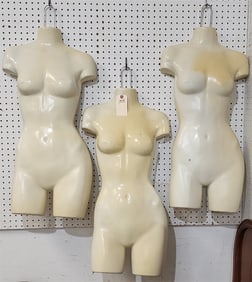 Lot 3 Female Mannequins 33" H X 15" W