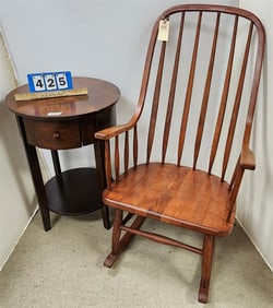 Rocker 43" H X 24" W X 18" D + 1 Drawer Stand 28" H X 20" Diam.