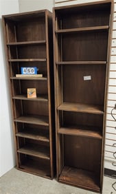 Pr. Wooden Bookcases 6' H X 20" W X 9 1/2" D