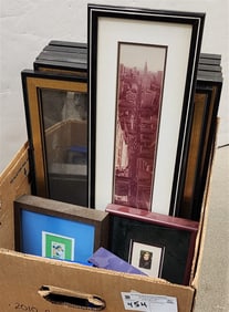 Bx Framed Items - 4 Commorative Stamps Print, 4 Framed