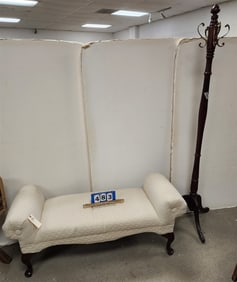 Uphols. Bench 19 1/2" H X 46" W X 17" D + Cherry Hall Tree 65 1/2" H
