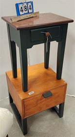 Ptd. Base 1 Drawer Stand 22" H X 17 1/2" W X 12 1/2" D + 1 Drawer Metal Base Stand 19" H X 18" W X