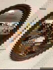 Oval Framed Mirror - 21" x 16"