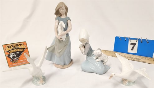Tray 4 Pc. Lladro 0762, 5032, 2 Geese 1263 + 2104
