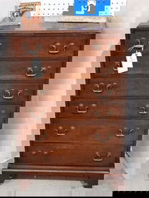 Mahog 5 Drawer Chest 35 1/2" H X 22" W X 13" D