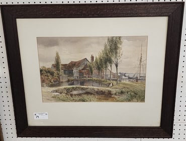 Framed W/C Landscape Sgnd A.W. Weedon 1899 13" X 20" w/Frame 20 1/2" X 311/2"