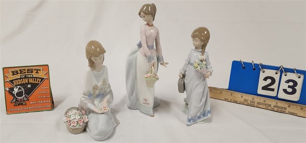 Tray 3 Pc. Lladro 7622 w/Bx, 7607 w/Bx, 7604 w/Bx