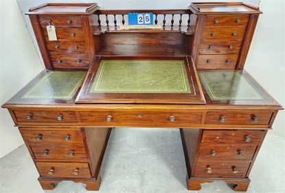 19th C Mahog Slant Front Desk 46 1/2" H X 5' W X 31" D