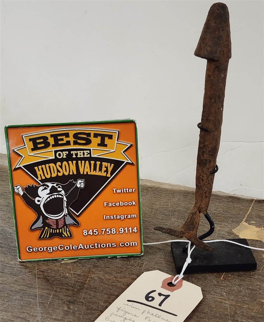 Iron Phallus Figure From The Fon People Of Benin W. Africa 7" (1 of 3)