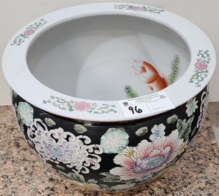 Chinese Porcelain Jardenier 12" H X 14 1/2 Diam.