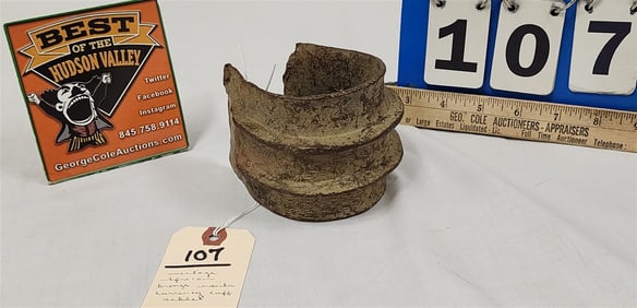 Vintage African Bronze Manila Currency Cuff Anklet 3 1/2" X 4" Diam.