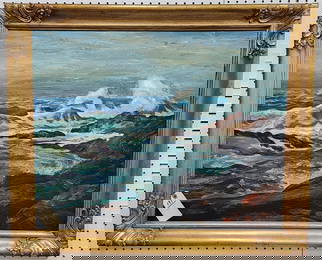 Framed O/B Seascape Sgnd. Emile A. Gruppe 24" X 30" w/Frame 29" X 35"