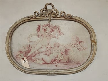 Framed O/B Cupids 21 1/2" H X 28" W