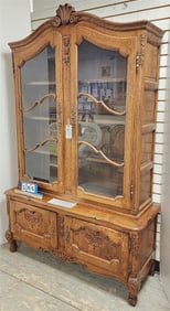 French Country Oak Cabinet C1920 77 1/2" H X 49" W 17" D