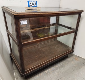 Vintage Oak Showcase 42" H 4' W X 26" D