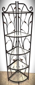 Wrought Folding 5 Tier Corner Stand 56 1/2" H X 17" W X 11" D