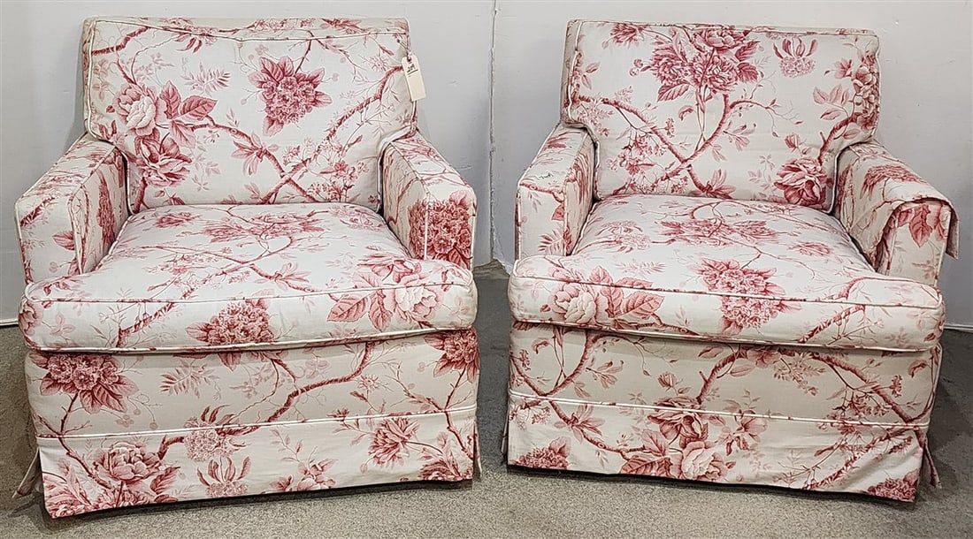 Pr. Uphols. Club Chairs 31" H X 32" W X 23" D (1 of 2)