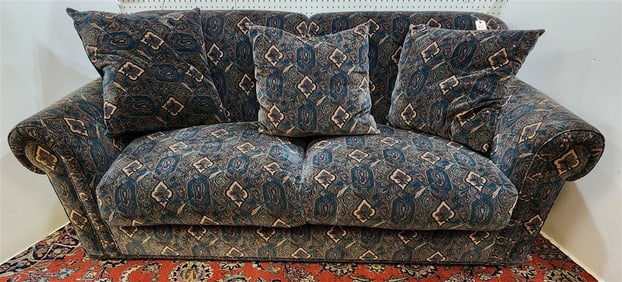 Uphols. Sofa 34" H X 6'2" W X 25" D