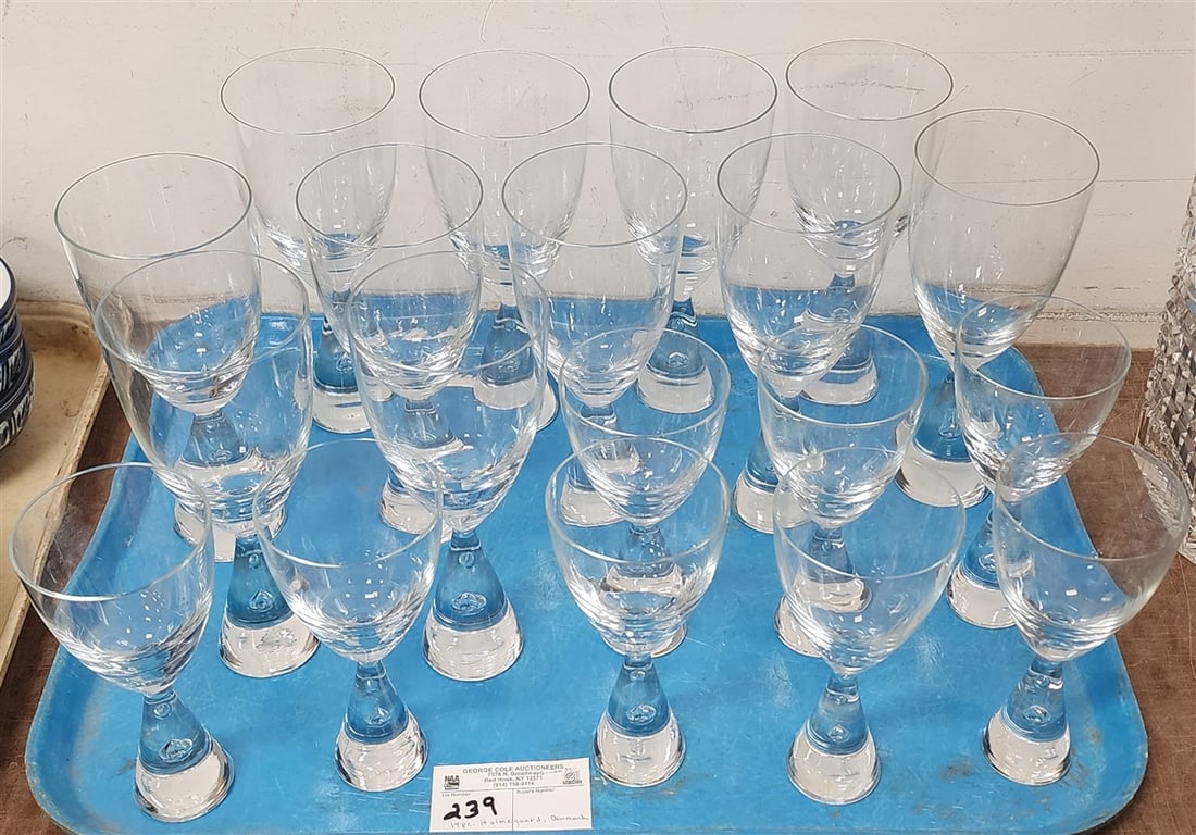 Tray 19 Pc. Holmegaard, Denmark Stemware: Tray 19 Pc. Holmegaard, Denmark Stemware