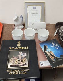 Tray Lladro - Coll. Society Cups 1997 + 2 1998 w/2 Bx's, Lladro Society 1998 Plaque w/Bx, Lladro