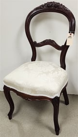 Vict. Carved Walnut Side Chair 35" H X 17" W X 15" D