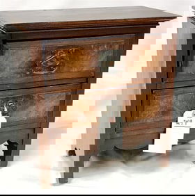 Walnut 2 Drawer Mini Chest 13 1/2" H X 13 1/2" W X 8 1/4" D