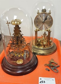 Tray Clocks Under Domes - Skeleton 12" + Schatz Anniversary 12"