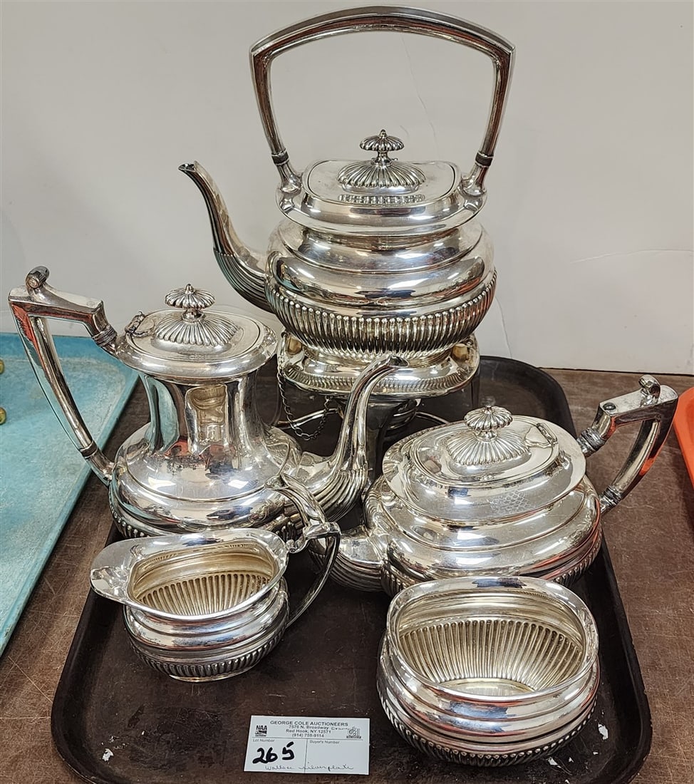 Tray 5 Pc. Wallace Silverplate Tea Set (1 of 4)
