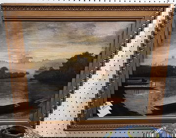 Framed O/C Landscape Sgnd Emil Andreata 22" X 26" w/Frame 27" X 31"