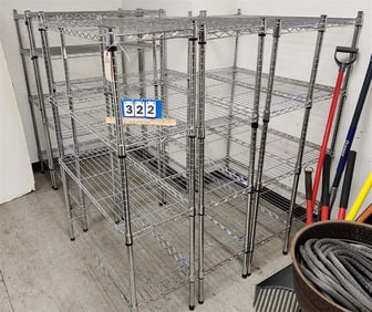 7 Chrome 4 Tier Storage Racks 55" H X 36" W X 14" D