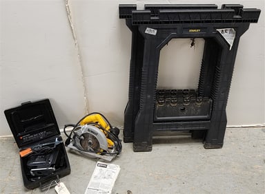 Stanley Saw Horses, Dewalt Circular Saw, Black + Decker Jig Saw