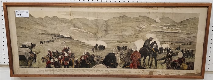 Framed Supplement To The Graphic 1881 The Revolt In The Transvaal 16" X 43" w/Frame 17 1/2" X 44"