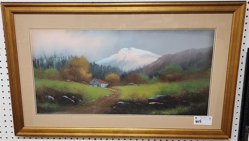 Framed Pastel Landscape Sgnd R. Earl 13 1/4" X 27 1/4" w/Frame 21 1/2" X 35"