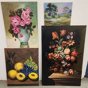 Bx Unframed O/C 3' X 24", 24" X 20", 24" X 18", 11" X 14" Sgnd Marion Carlson