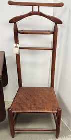 Splint Seat Ladder Back Valet Chair 47 1/2" H X 18 1/2" W X 15" D
