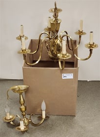 Bx Brass Chandeliers 18" H X 24" Diam., 12" H X 12" Diam.