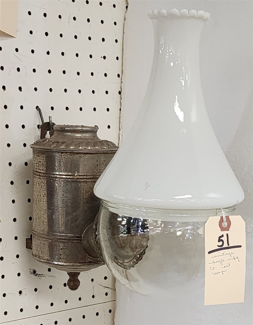 Vintage Angle Mfg. Co. All Original Oil Fixture 13" H X 6" W: Vintage Angle Mfg. Co. All Original Oil Fixture 13" H X 6" W