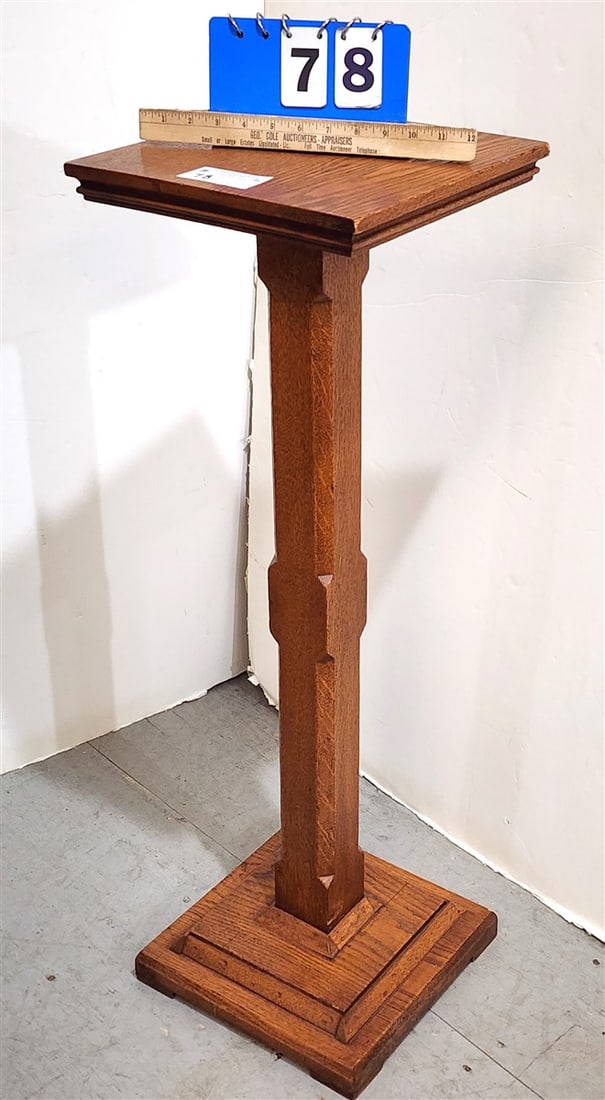 Oak Pedestal 37" H X 12" Sq.: Oak Pedestal 37" H X 12" Sq.