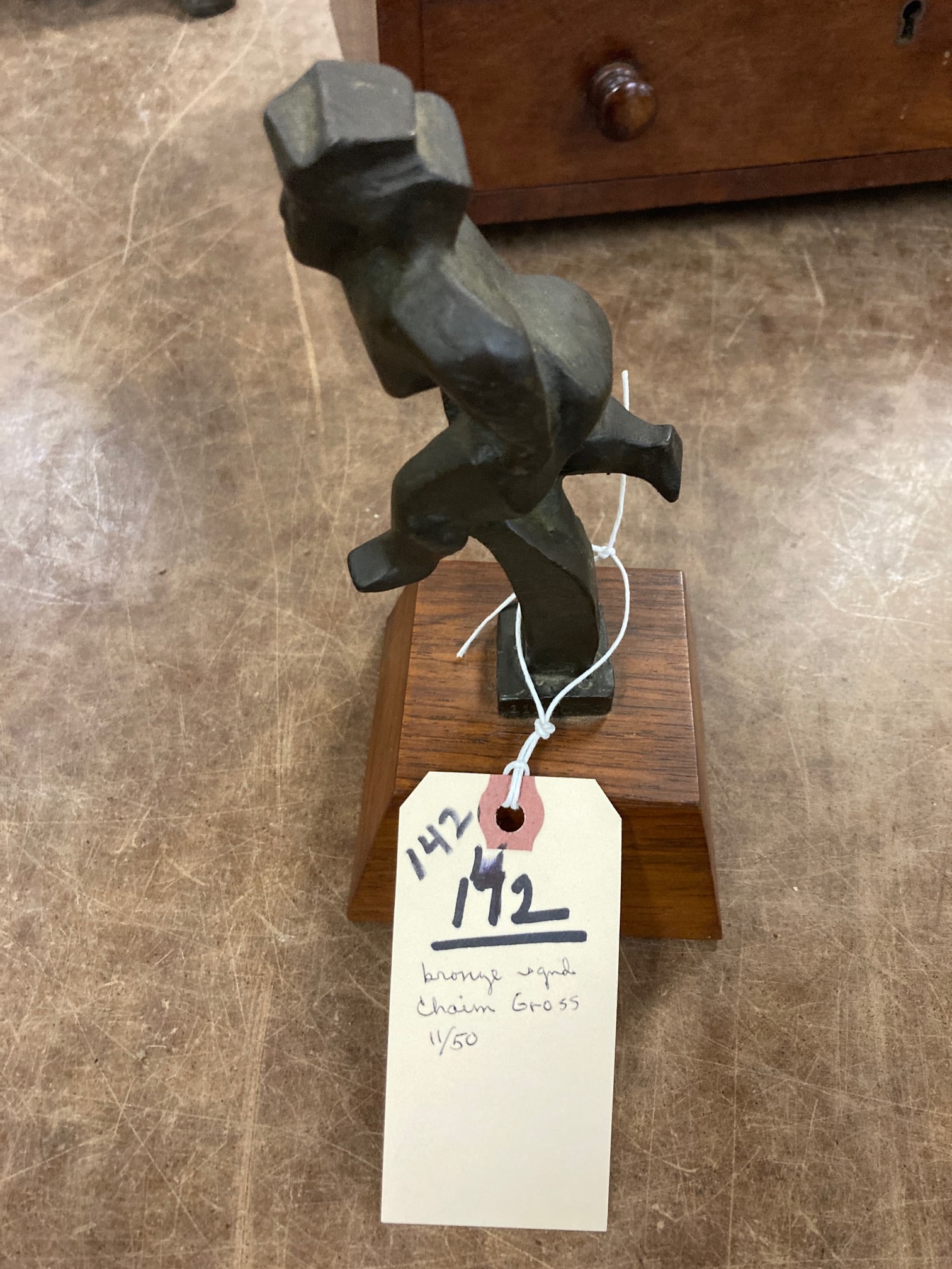 Bronze Running Woman Sgnd Chaim Gross 11/50  7 1/2"