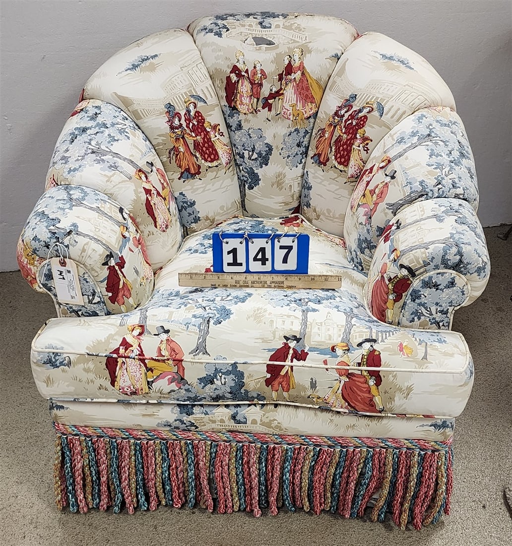 Uphols. Club Chair 29" H X 30" W X 19" D (1 of 2)