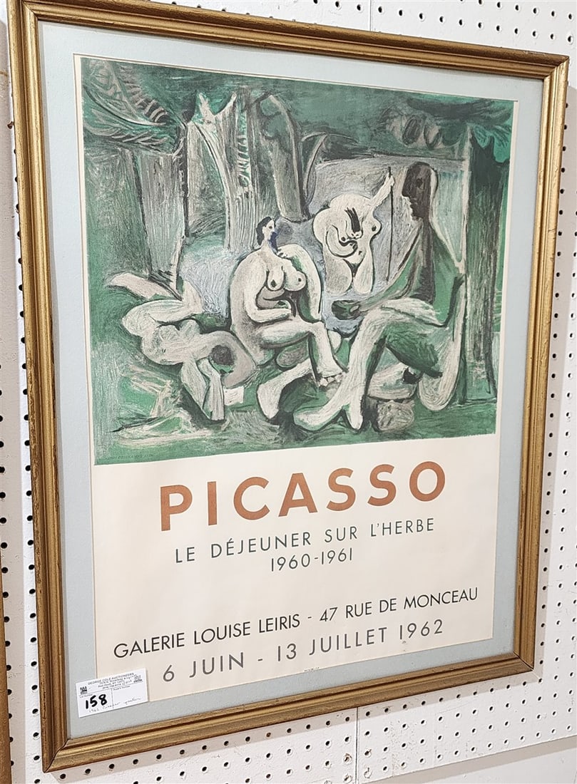 Framed 1962 Picasso Poster 25 1/2" X 19" w/Frame 29 1/2" X 24" (1 of 2)