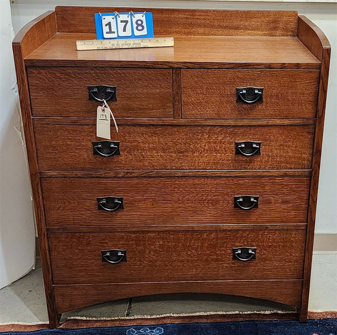 Stickley Mission Oak 5 Drawer Chest 41" H X 35 1/2" W X 18 1/2" D (1 of 4)