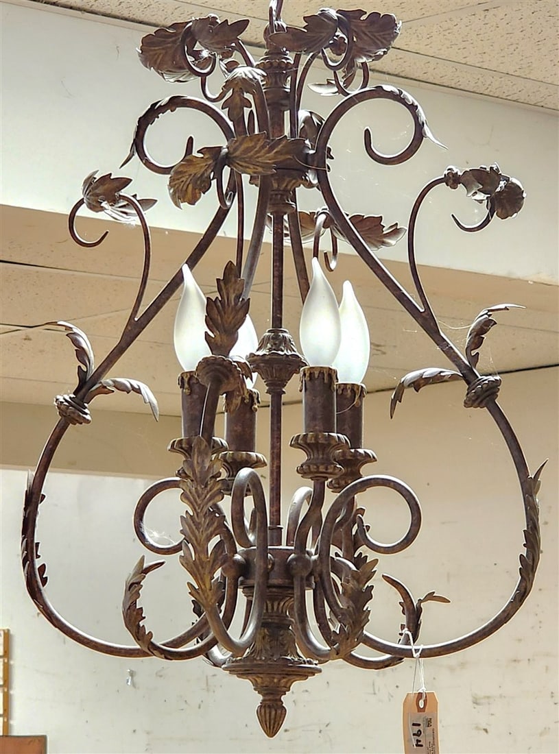 Brass Chandelier 24" H X 16" Diam.: Brass Chandelier 24" H X 16" Diam.